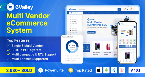 6valley v16.1: Solusi Lengkap E-commerce Multi-Vendor dengan Mobile App & Web