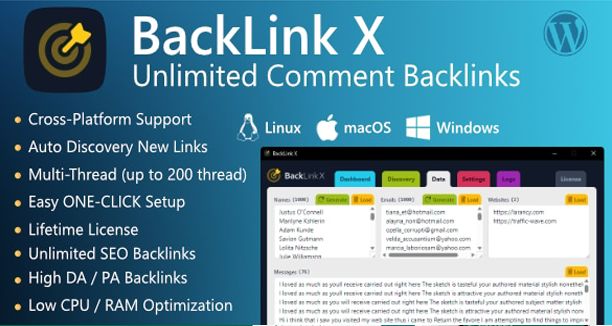 BackLink X | AI-Powered Unlimited Comment Backlinks & Auto-Discovery v3.0.0