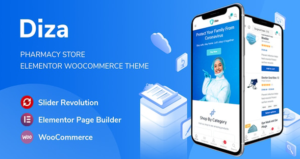 Diza - Pharmacy Store Elementor WooCommerce Theme v1.3.17